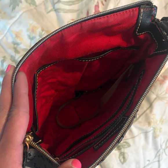 Dooney & Bourke Black and Brown Monogram Shoulder Bag - Picture 3 of 5